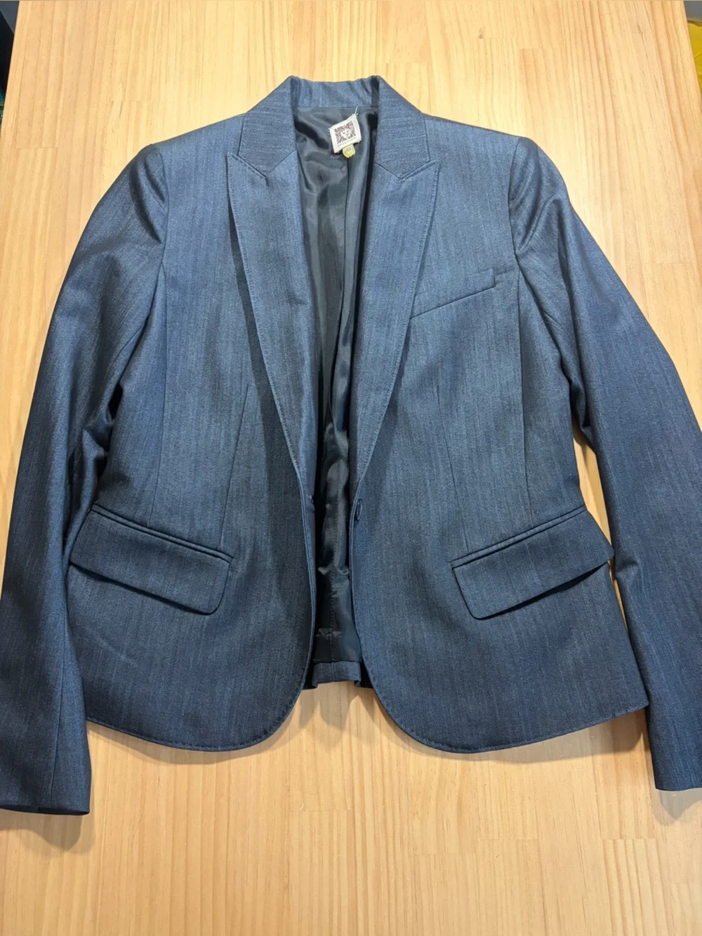 Anne Klein Dark Charcoal Pinstripe Blazer W